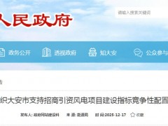 招商引資獎勵類項目！吉林大安市150MW風電項目啟動競配